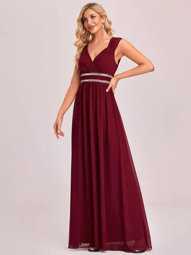 Vista 5 de Vestido Formal Largo Sin Mangas con Cuello en V Sin Mangas para Mujer Ever-Pretty 08697