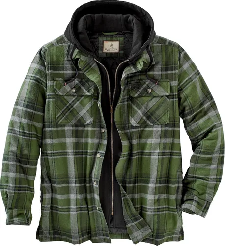 Vista 22 de Legendary Whitetails - Chaqueta Maplewood tipo camisa con capucha para hombre Cuadros de bisonte antiguo
