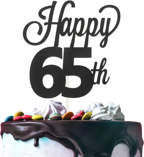 Vista 92 de LINGTEER - Decoración para pastel con texto "Happy Birthday 100", color negro