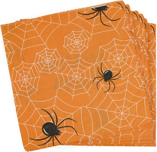 Vista 10 de 60 servilletas de Halloween – Servilletas de papel desechables de 6.5 x 6.5 pulgadas, servilletas negras de esqueleto de sirena para reuniones