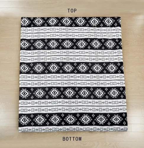 Vista 5 de Chezmoi Collection Indie - Juego de edredón azteca del suroeste de 7 piezas, ropa de cama de microfibra lavada con símbolos geométricos en blanco