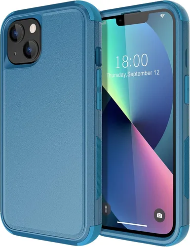 Vista 21 de Diverbox - Funda para iPhone 13 a prueba de golpes, caídas y polvo, funda de protección resistente para iPhone 13 de Apple, color negro