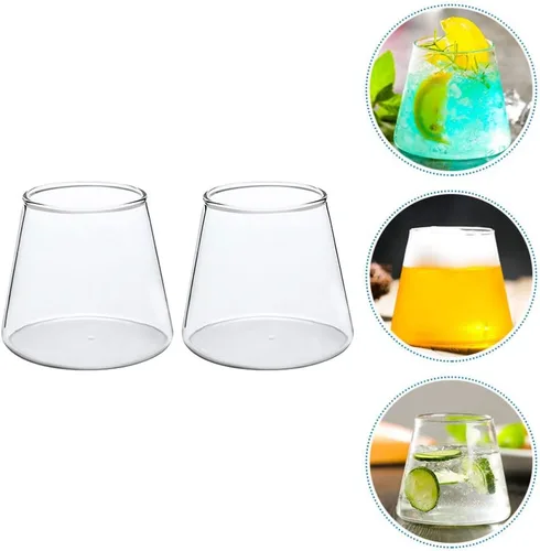 Vista 9 de Yardwe 2 tazas de agua prácticas transparentes para reuniones familiares, bares, restaurantes, tazas versátiles para cócteles de jugo, más