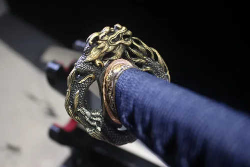 Vista 4 de YL Espada Katanas japonesas de arcilla templada Real Hamon Espadas japonesas reales hechas a mano con espiga completa de 41 pulgadas