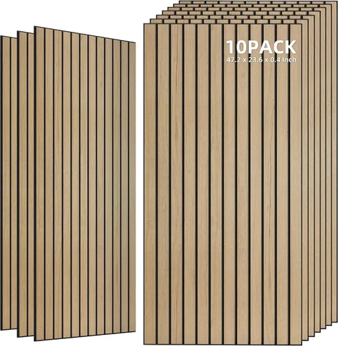 Vista 50 de TO-TH Juego de 4 paneles de pared insonorizados de 47.2 x 23.6 pulgadas con aspecto de madera, absorben el sonido, paneles acústicos grandes