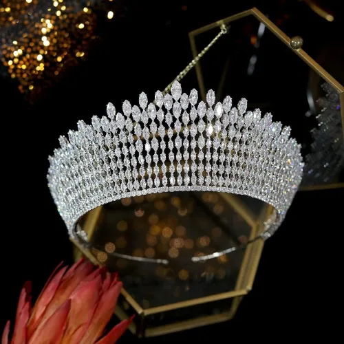 Vista 6 de hair jewelry crown tiaras for women Princess Crown Retro European Bridal Headdress Crystal Crown Selection Hair Band Bridal Hair Accessories