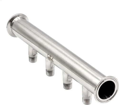 Vista 5 de HFS (R) Abrazadera triple de 1,5 "a NPT Colector de cuatro vías (4) 1/2 "NPT macho 24" longitud 304 acero inoxidable