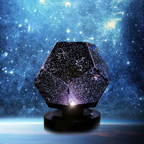 Vista 7 de Hyuduo Lámpara de proyección de estrella DC 5V, 3 cuentas LED, material ABS y PP, carga de batería USB, lámpara de proyección nocturna