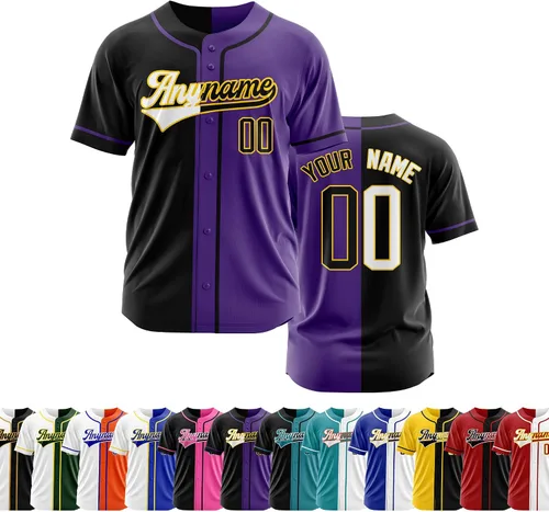 Vista 28 de Camiseta de béisbol personalizada con número de nombre cosido o impreso, camiseta de béisbol para hombres, mujeres, jóvenes, camiseta de béisbol