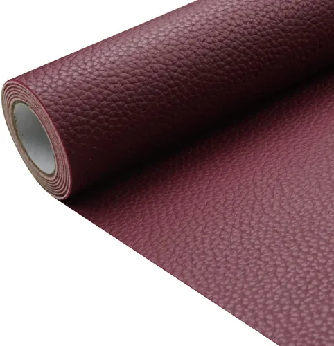 Vista 13 de Tela de cuero de imitación de textura litchi azul bebé PU 11.8x53.14 pulgadas (30x135 cm) de 1.13 mm de espesor para tapicería, manualidades
