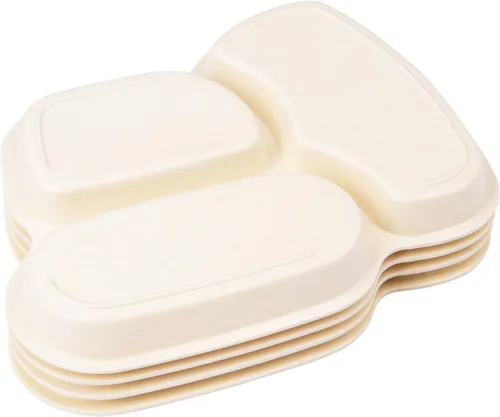 Vista 5 de Juego de platos para niños, incluye tenedor y cuchara, juego de 3 piezas, platos para niños pequeños, juego de platos divididos para alimentación