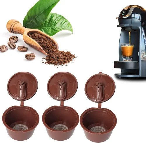 Vista 5 de Juego de cápsulas de café reutilizables para Dolce Gusto, recargable, fácil de, gran herramienta para cafetera (1.7-3.4 fl oz)