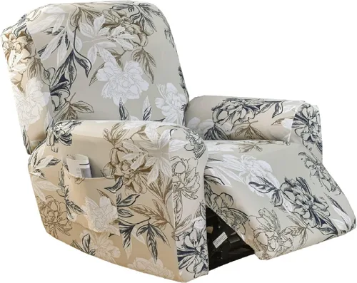 Vista 11 de Eco-Ancheng Fundas reclinables Lazyboy de 4 piezas, fundas para sofá reclinable, fundas antideslizantes para sillas reclinables, con bolsillos