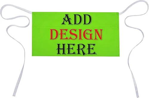 Vista 24 de HooSo Delantal de cocina personalizado, diseño de nombre, logotipo, foto, delantal de poliéster ajustable con dos bolsillos delanteros