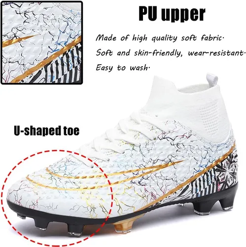 Vista 2 de KAEAEILSS Mens Soccer Boots Football Shoes Cleats Spike Shoes Sneaker Comfortable Adults Athletic OutdoorIndoorCompetitionTraining