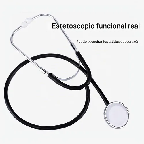 Vista 4 de Disfraz de médico para niños, conjunto de bata de laboratorio y ropa quirúrgica con accesorios para jugar y disfrazarse de 3 a 12 años Verde