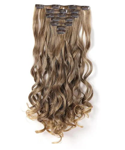 Vista 8 de OneDor® Extensiones de cabello sintético rizado de 20 pulgadas, 7 unidades, 4.53 oz (#99J rojo vino)