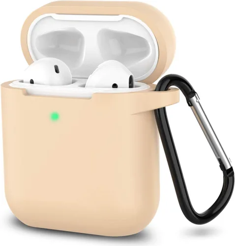 Vista 11 de Funda para AirPods de silicona, de protección completa, compatible con Apple AirPods 1 y 2, funda de carga inalámbrica y con cable