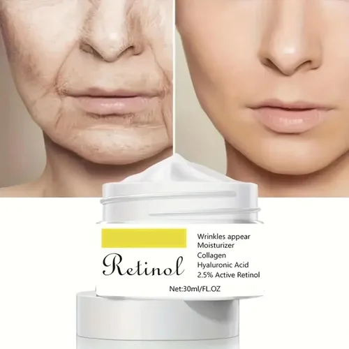 Vista 5 de Crema de retinol para la cara, crema facial de retinol con ácido hialurónico, crema nutritiva antiarrugas reparadora para el cuidado de la piel