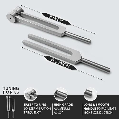 Vista 2 de SURGICAL ONLINE Tactical Black - Juego de 4 piezas Reflex Taylor Hammer Mallet Tuning Fork c 128 512 Hz Tijeras vendaje 5.5