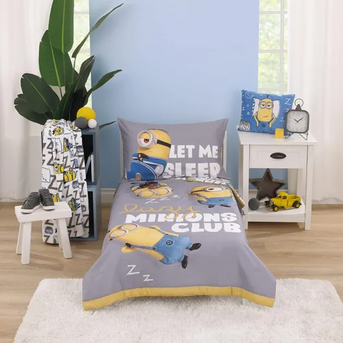 Vista 9 de NoJo DreamWorks Gabby's Dollhouse Dream It Up Arcoíris Multicolor Hora de Dormir - Juego de cama de 4 piezas para cama de niño pequeño - Edredón La