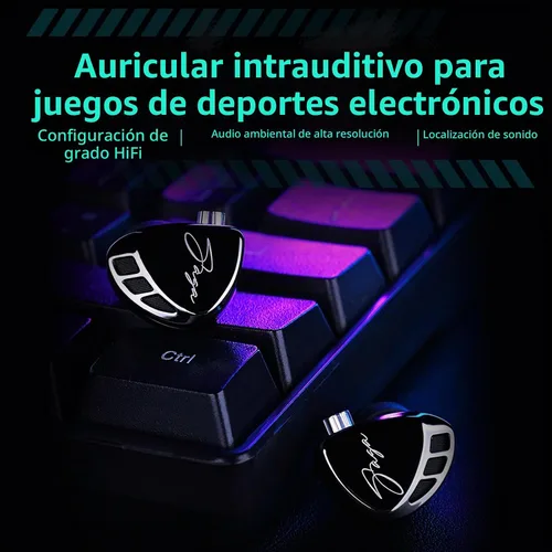 Vista 2 de KZ Auriculares intrauditivos Saga, 0.1 in Jack Gaming IEMs con micrófono