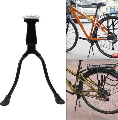 Vista 9 de Soporte de bicicleta de doble pierna, aleación de aluminio antideslizante, montaje resistente para bicicletas de carretera 700C, viajeros urbanos