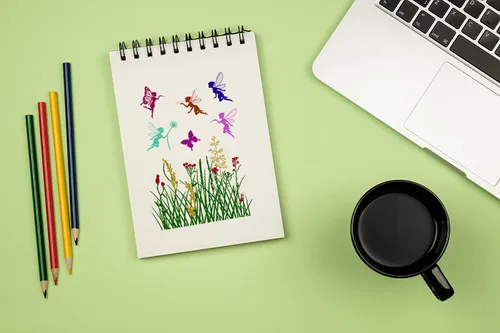 Vista 4 de Hying Sellos transparentes para hacer tarjetas y álbumes de fotos, para niñas voladoras, sellos de goma transparente para flores de primavera
