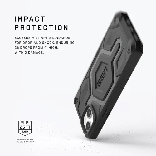 Vista 3 de URBAN ARMOR GEAR UAG - Funda compatible con iPhone 15 Plus de 6.7 pulgadas, Monarch Pro de fibra de carbono con imán integrado compatible con carga