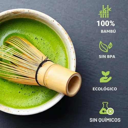 Vista 3 de Batidor de bambú matcha de 80/100/120 puntas, agitador tradicional japonés Chasen Matcha - Auténtico batidor de bambú japonés para té matcha