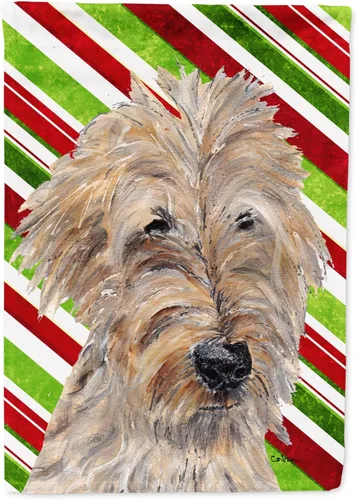 Vista 307 de Caroline's Treasures SC9334GF - Bandera decorativa para jardín, diseño de bastón de caramelo inglés, diseño de bulldog inglés, tamaño jardín