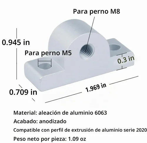 Vista 2 de Paquete de 6 conectores de rueda giratoria para perfil de extrusión