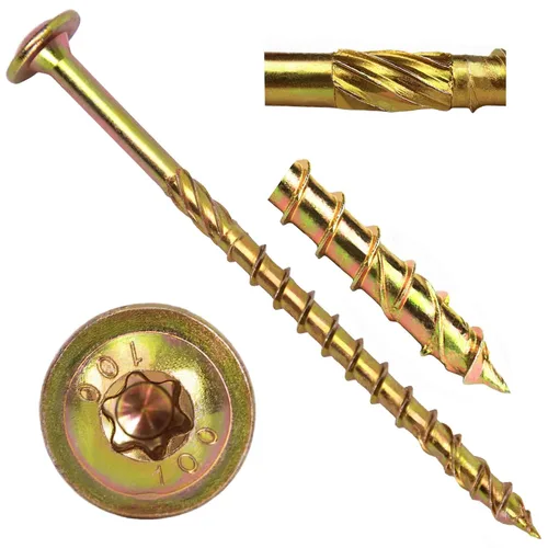 Vista 9 de Tornillos Estructurales, Tornillo de Anclaje de Construcción de 1/4" x 2-1/4" con Cabeza Torx/Estrella de Servicio Pesado, Tornillo de Anclaje