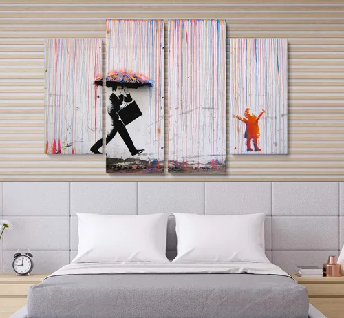 Vista 8 de BANKSY - Lienzo decorativo para pared, varios tamaños (3 piezas, mediano)