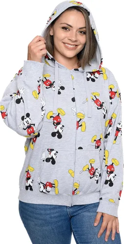 Vista 3 de Disney Sudadera con capucha y cremallera para mujer con estampado de Mickey Mouse