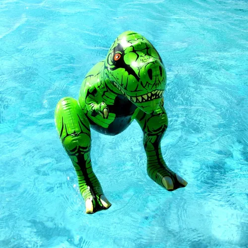 Vista 5 de 24" flotador inflable del agua del dinosaurio de la piscina del tiranosaurio T Rex explota los flotadores del juguete