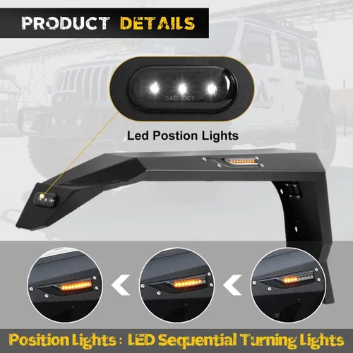 Vista 3 de Guardabarros para Jeep Wrangler JL Unlimited 4WD 2WD 2018-2026