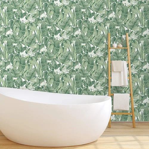 Vista 2 de Tempaper- Papel tapiz Verde (Jungle Green)