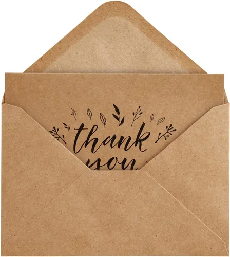 Vista 7 de Tarjetas de felicitación en papel Kraft marrón, THANK YOU