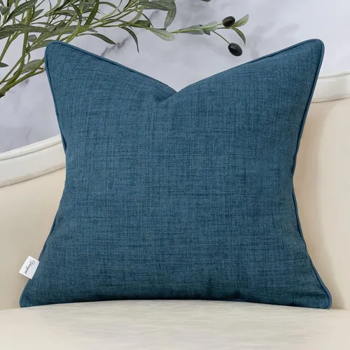 Vista 2 de Yangest - Funda de cojín de patchwork de lujo de 18x18 pulgadas, funda de almohada cuadrada de algodón y lino para sofá, dormitorio y sala de estar