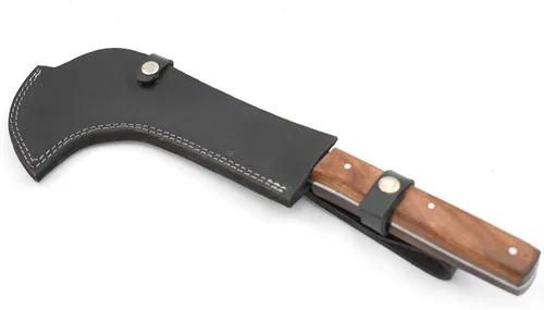 Vista 5 de Billhook Sickle Machete 1075 Acero de Alto Carbono Totalmente Funcional Hecho a Mano