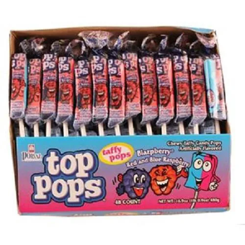 Vista 6 de Top/Taffy Pops Sabores Surtidos 48ct