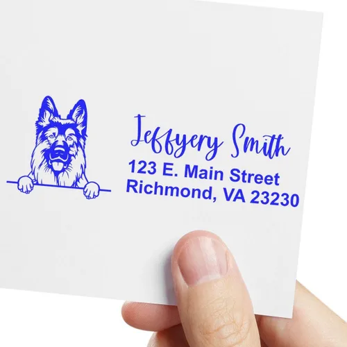 Vista 132 de American Bulldog Stamp Duo, Custom Return Address for Dog Lovers, Personalized Mail Mark for Letters and Cards
