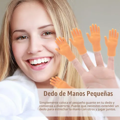 Vista 7 de 14 piezas de manos de dedo diminutas, manos de dedo mini de goma premium, marionetas de mano plana estilo mini para espectáculo de títeres 14 manos