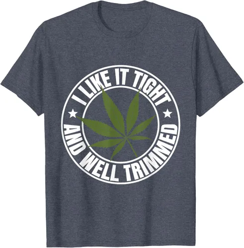 Vista 54 de Weed Cannabis Medical Marihuana I Like It Camiseta ajustada y recortada, Negro, S