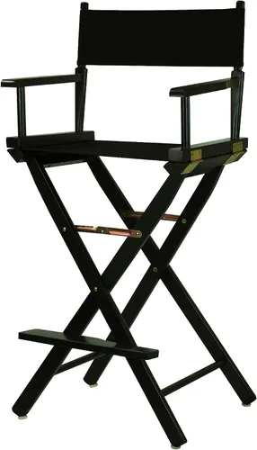 Vista 212 de Casual Home - Silla de director de 18 in, marco negro, lona negra, altura clásica Marco negro - Madera maciza