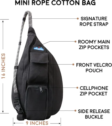 Vista 5 de KAVU - Minibolso de algodón con correa de soga