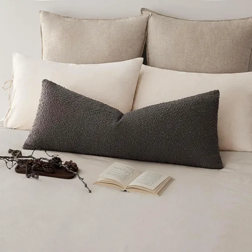 Vista 50 de Foindtower Fundas de almohada decorativas con textura de boucle, fundas de almohada sólidas, neutrales, suaves y acogedoras para silla, sofá