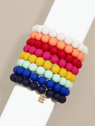 Vista 5 de ZENZII Pulsera elástica con cuentas mate para mujeres y niñas