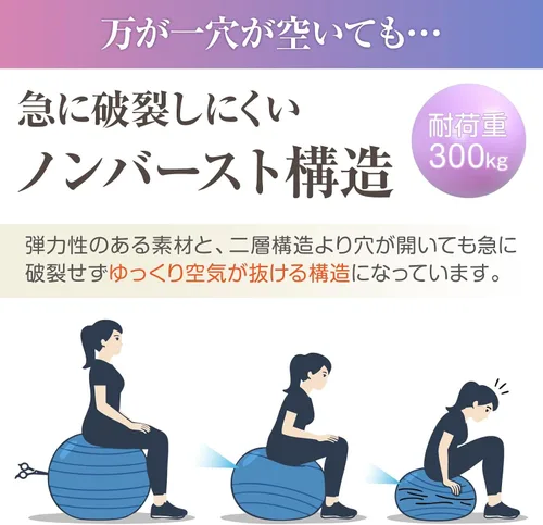 Vista 4 de Primasole Bola de estabilidad de 21.7 pulgadas - 25.6 pulgadas de diámetro para yoga engrosado para embarazo y ejercicio, pelota de fitness